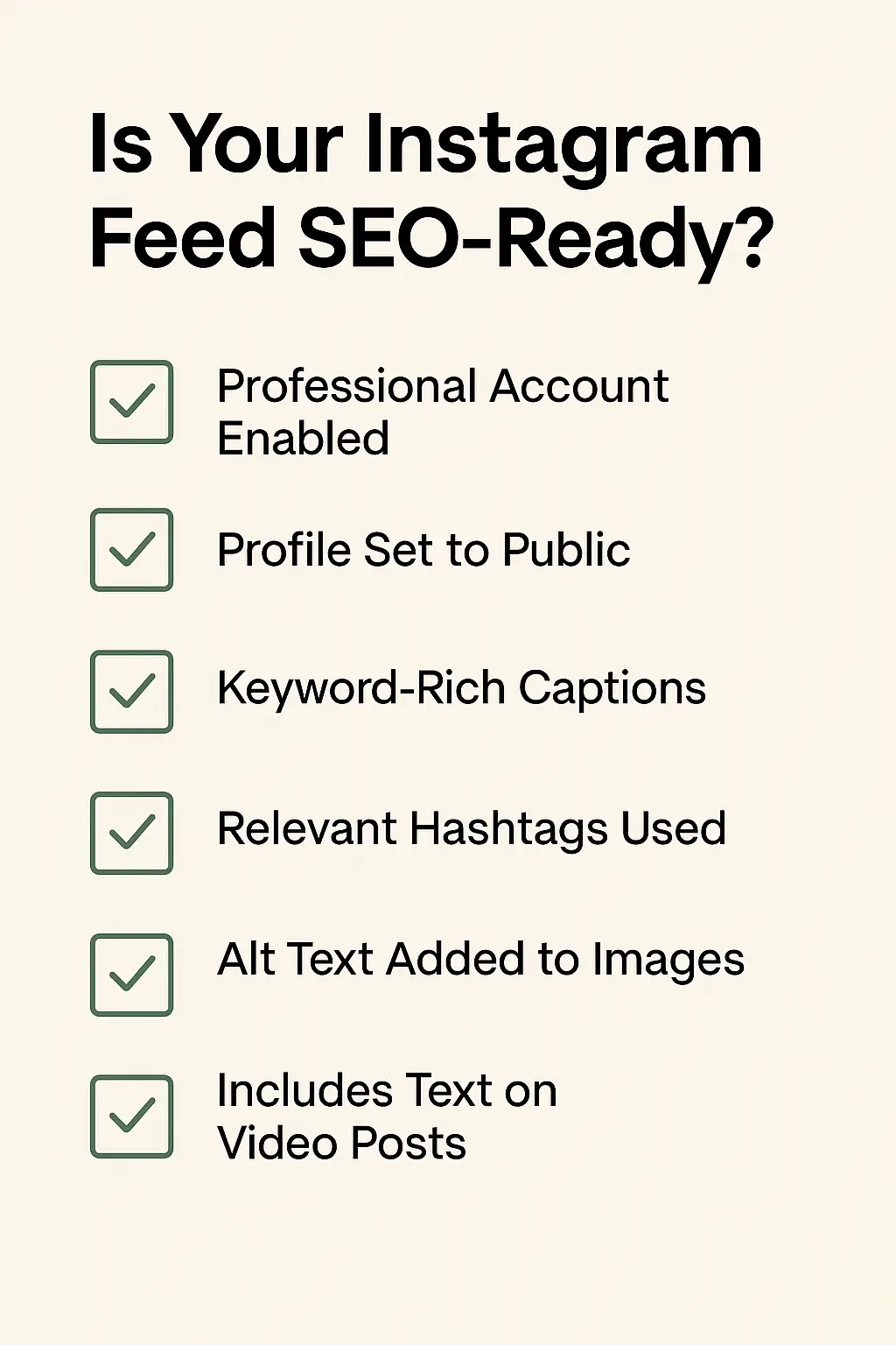 Instagram SEO checklist