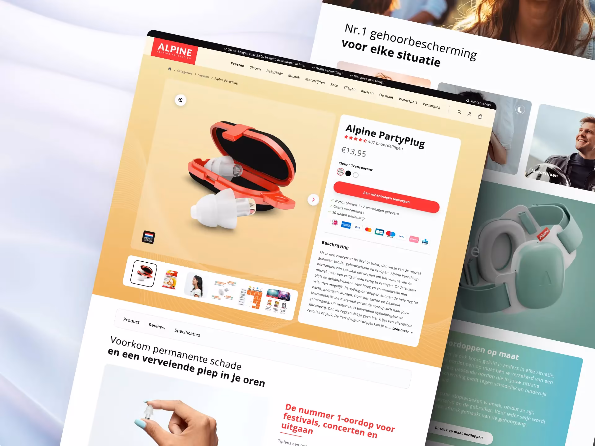 Alpine hearing protection product from a LASEO A/B testing engagement